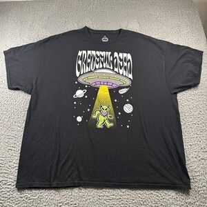 RippleJunction Grateful Dead Mens 2X Alien Dancing Bear UFO Graphic Tee Black